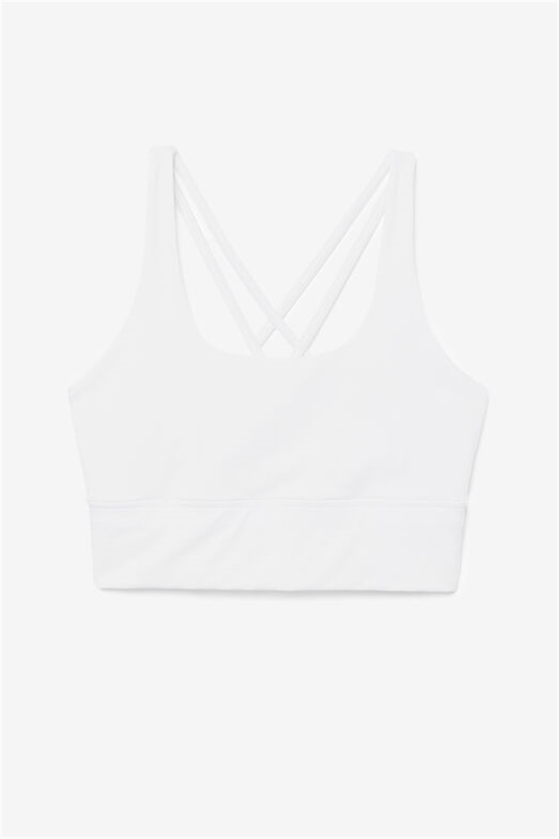 White Women\'s Fila Uplift Cross Back Top Bras | Saudi Arabia-867509