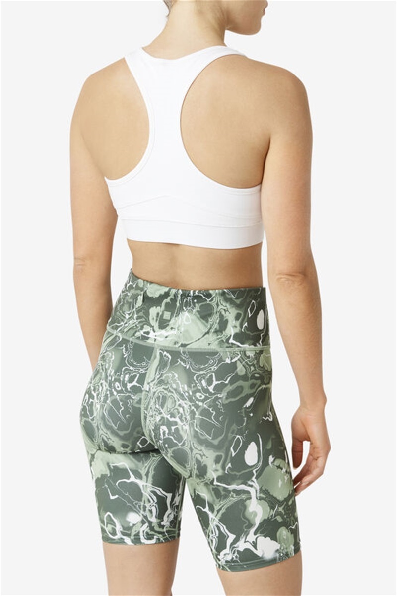 White Women's Fila Uplift Racerback Sports Bra | Saudi Arabia-148359