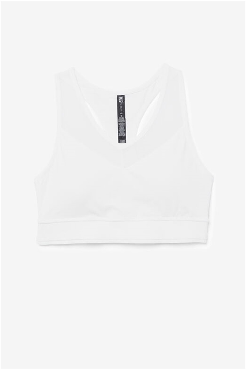 White Women\'s Fila Uplift Racerback Top Bras | Saudi Arabia-937610