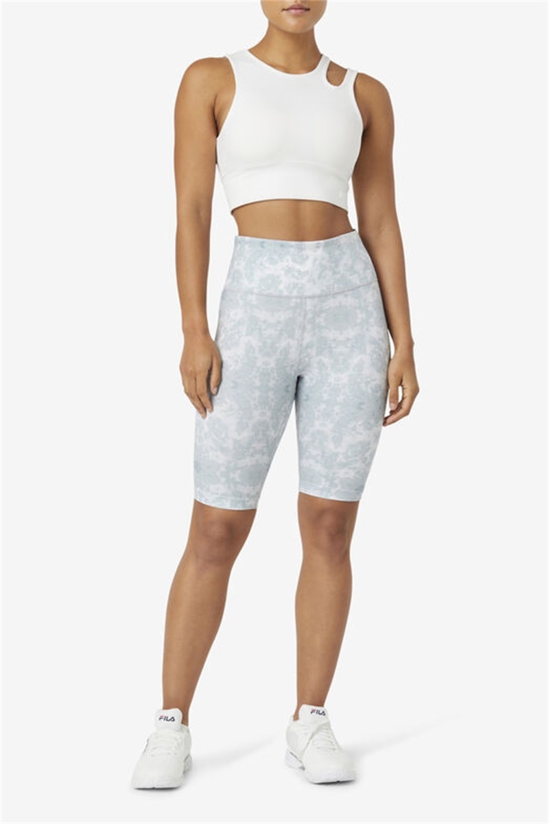 White Women's Fila Uplift Slice Crop Top Bras | Saudi Arabia-167524