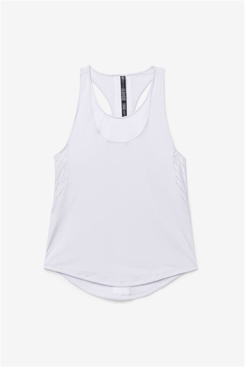 White Women\'s Fila Uplift Textured Racerback Tank Top | Saudi Arabia-724901