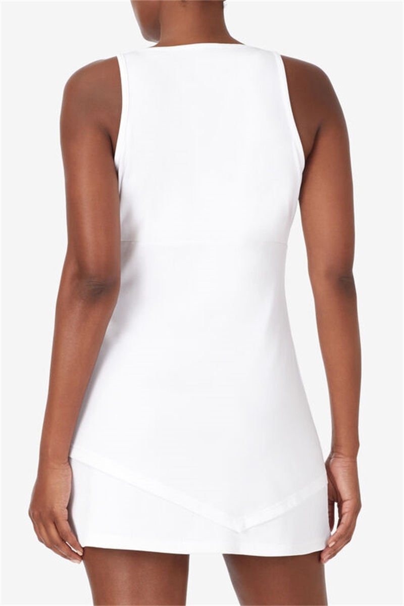White Women's Fila White Line Dress | Saudi Arabia-674910