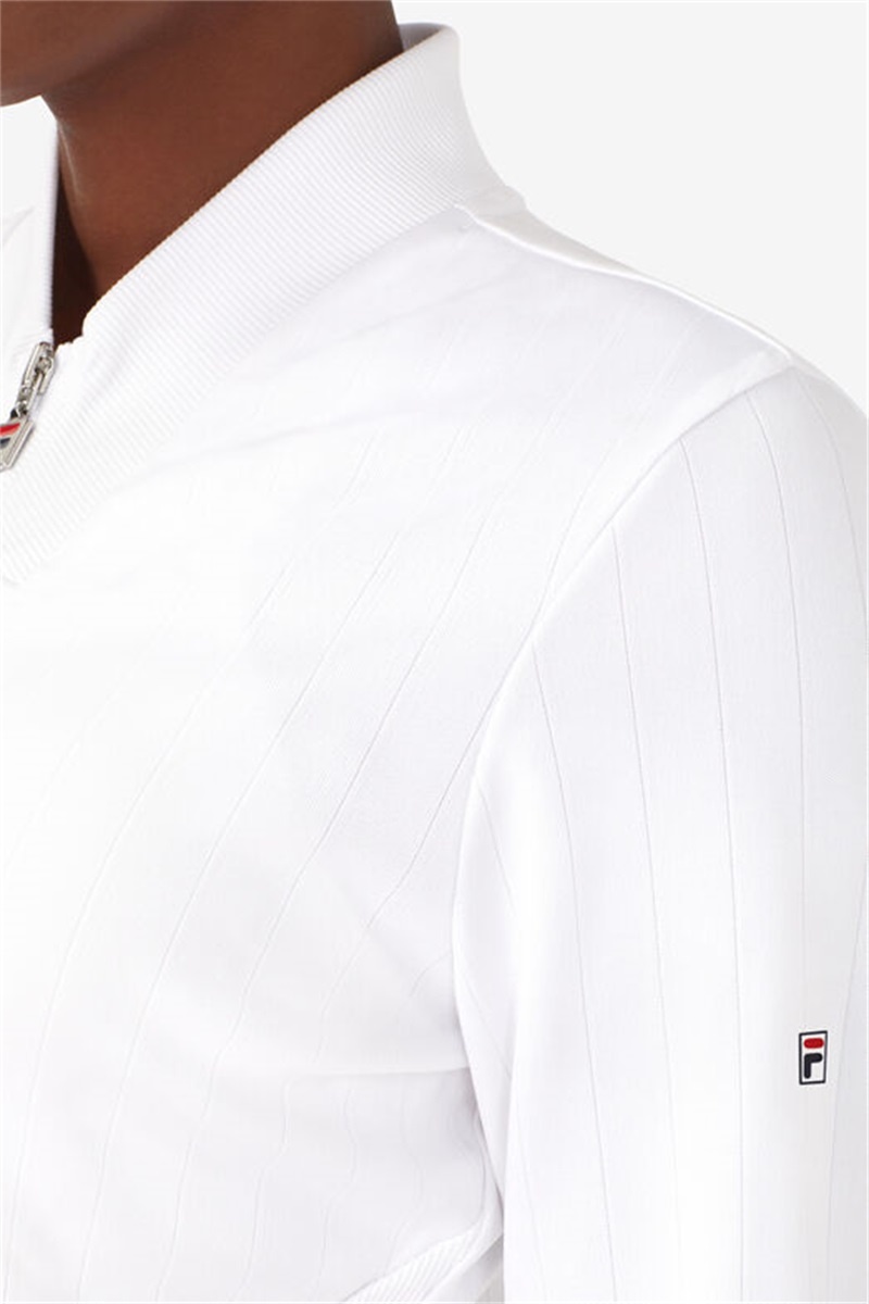 White Women's Fila White Line Track Jackets | Saudi Arabia-296517