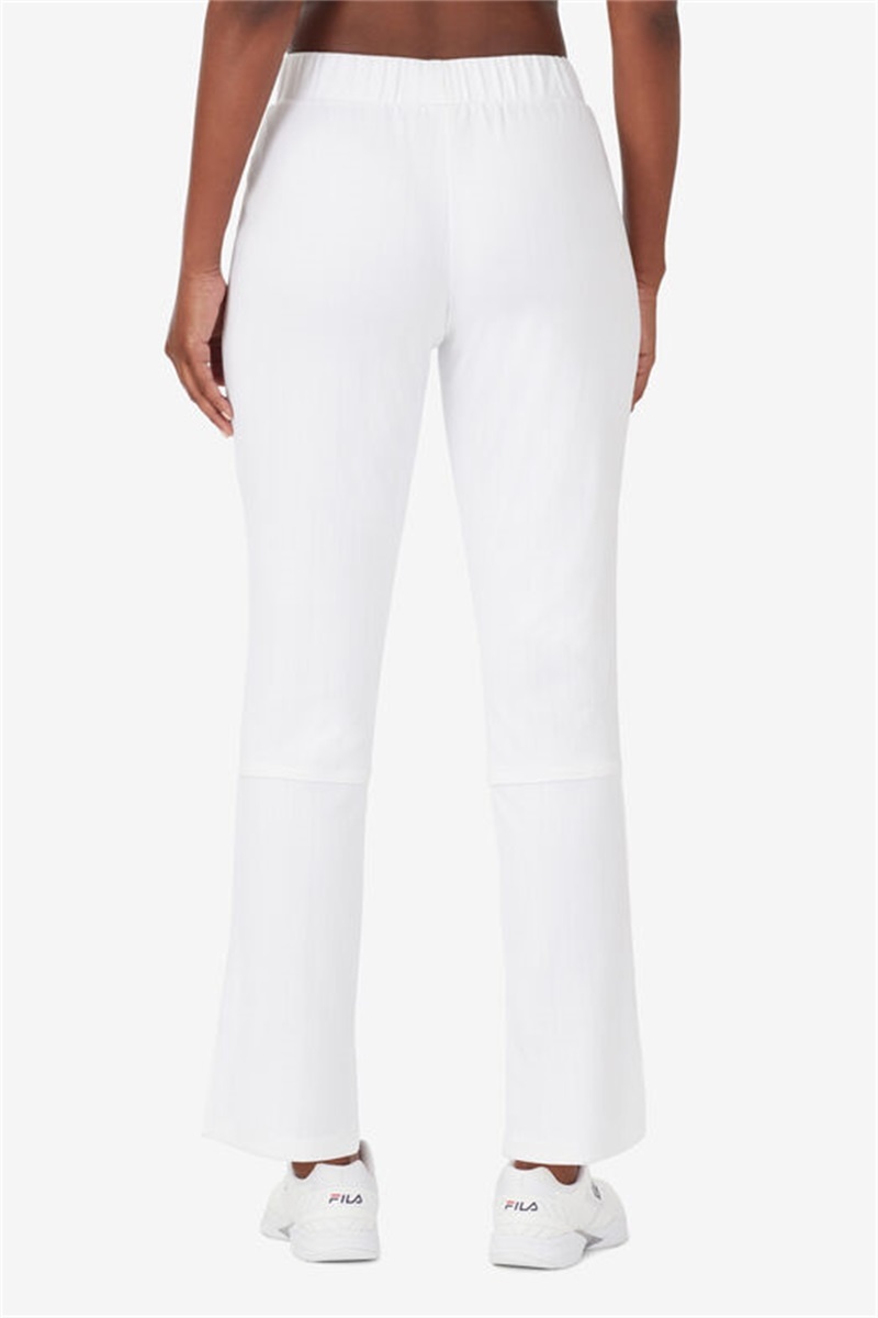 White Women's Fila White Line Track Pants | Saudi Arabia-617425