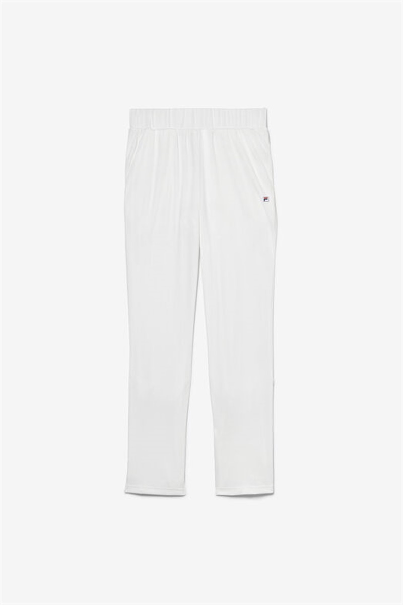White Women\'s Fila White Line Track Pants | Saudi Arabia-617425