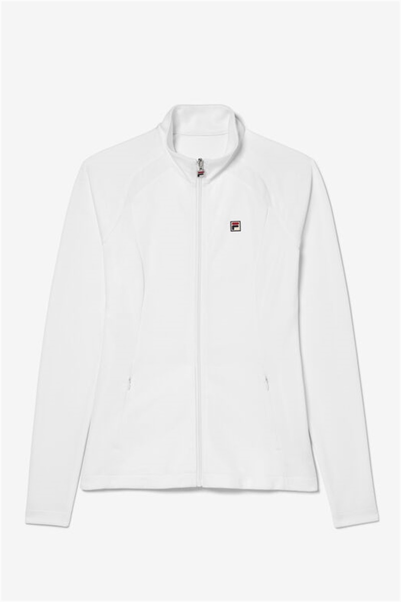 White Women\'s Fila Whiteline Track Jackets | Saudi Arabia-614207