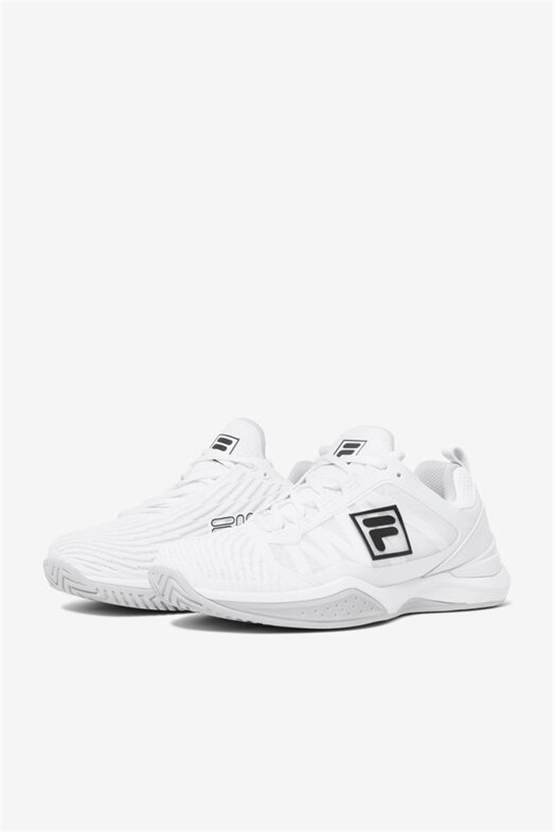 White / Black / Grey Men's Fila Speedserve Energized Tennis Shoes | Saudi Arabia-710829