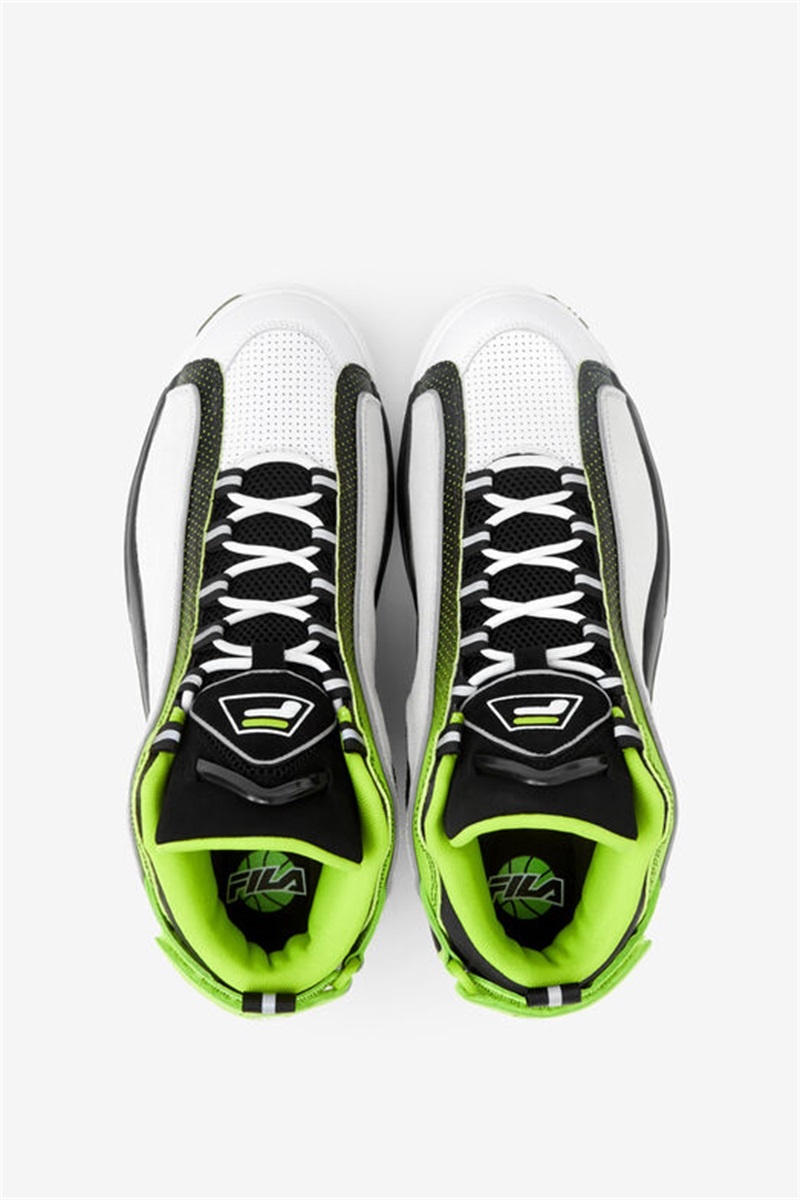 White / Black / Light Green Men's Fila Grant Hill 2 Shoes | Saudi Arabia-835672