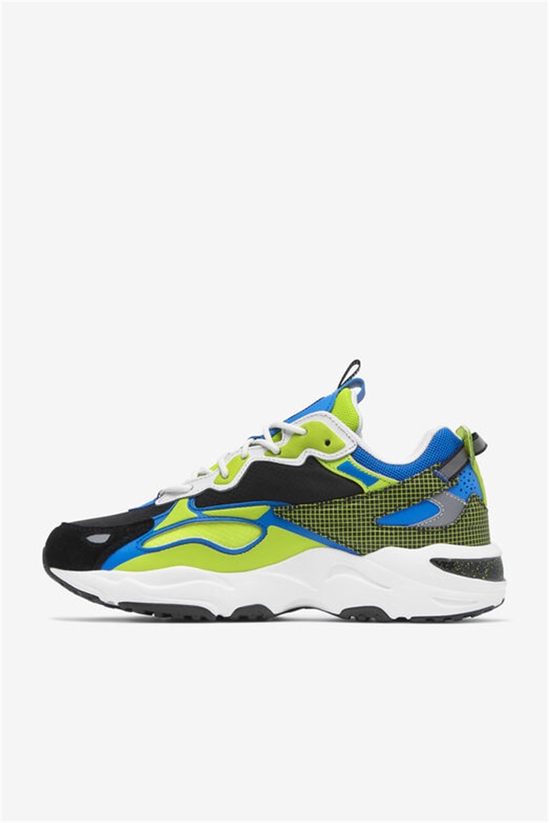 White / Black / Light Green Men's Fila Ray Tracer Apex Sneakers | Saudi Arabia-072569