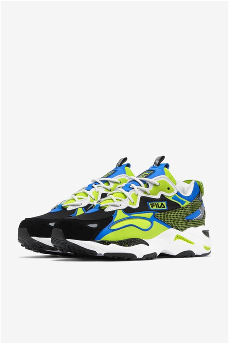 White / Black / Light Green Men's Fila Ray Tracer Apex Sneakers | Saudi Arabia-072569