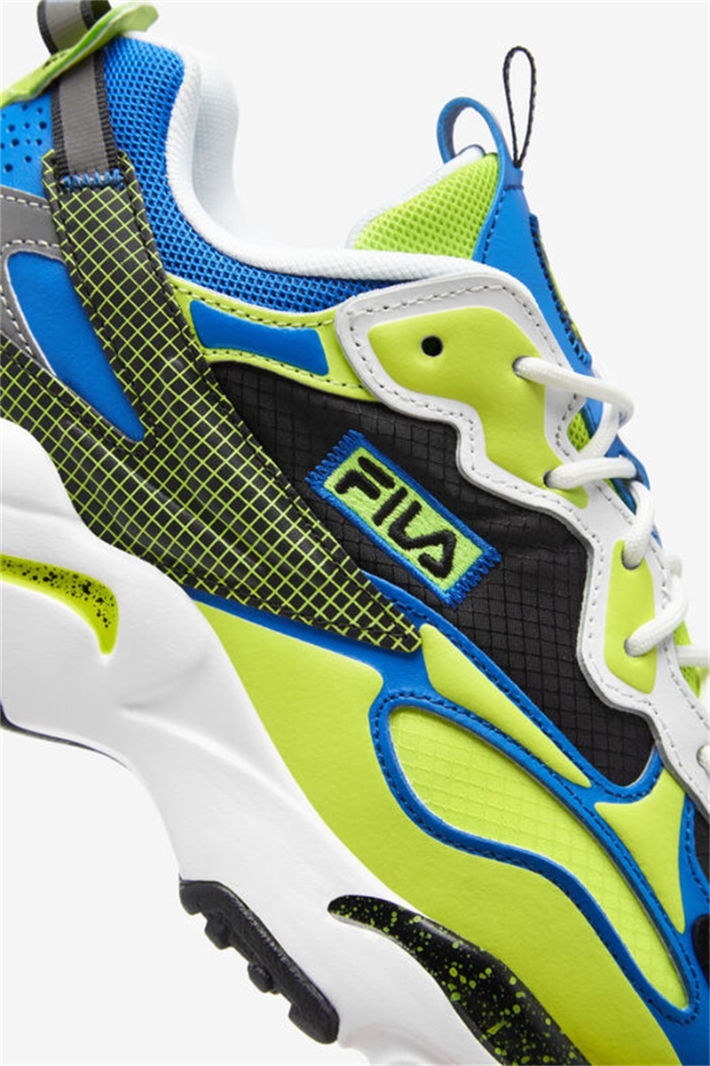 White / Black / Light Green Men's Fila Ray Tracer Apex Sneakers | Saudi Arabia-072569