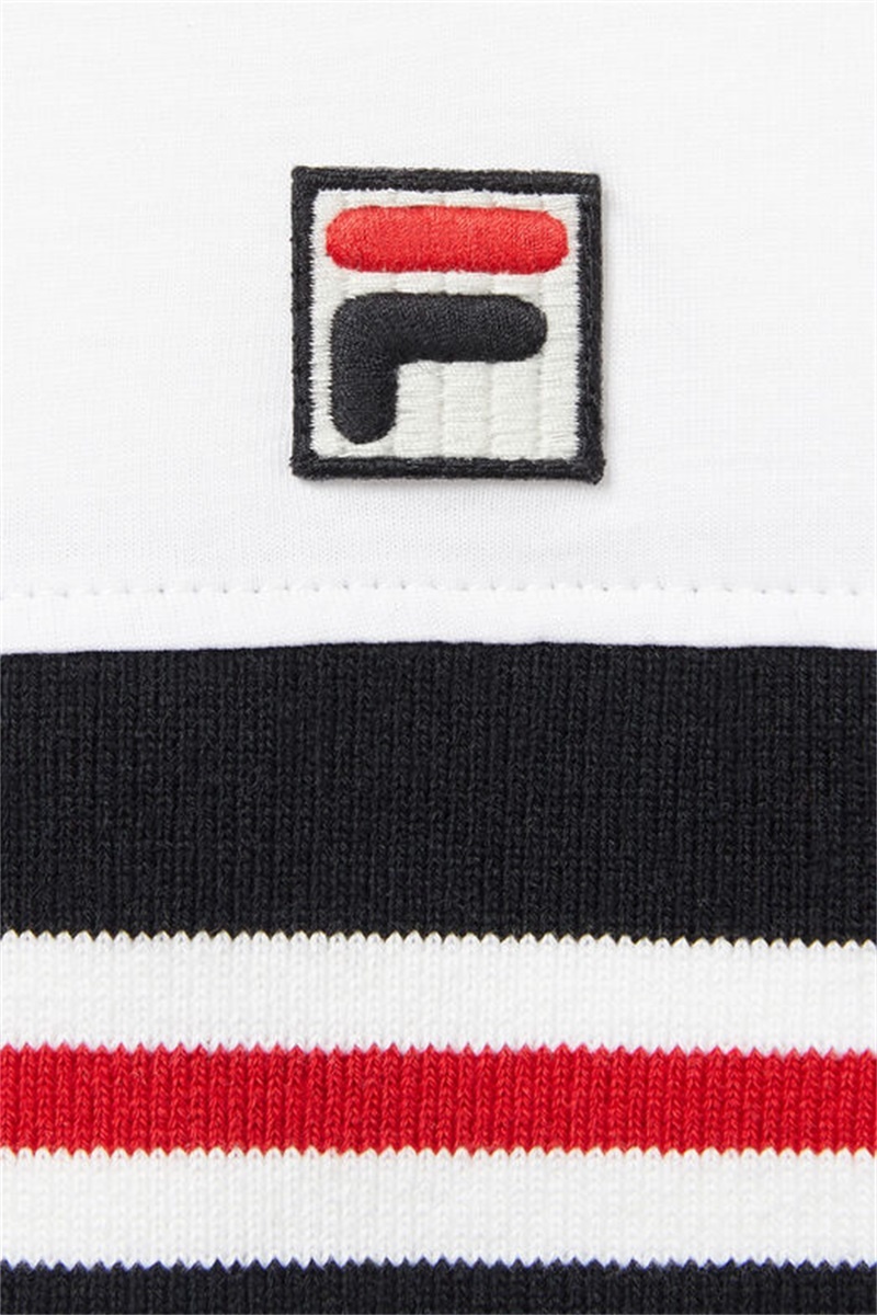 White / Black / Red Men's Fila Silver Tee | Saudi Arabia-058632