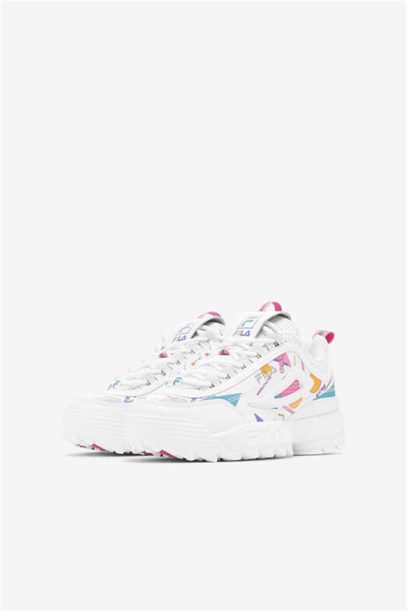 White / Blue Kids' Fila Disruptor 2 Premium Shoes | Saudi Arabia-045627
