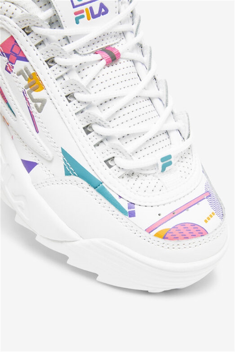 White / Blue Kids' Fila Disruptor 2 Premium Shoes | Saudi Arabia-045627