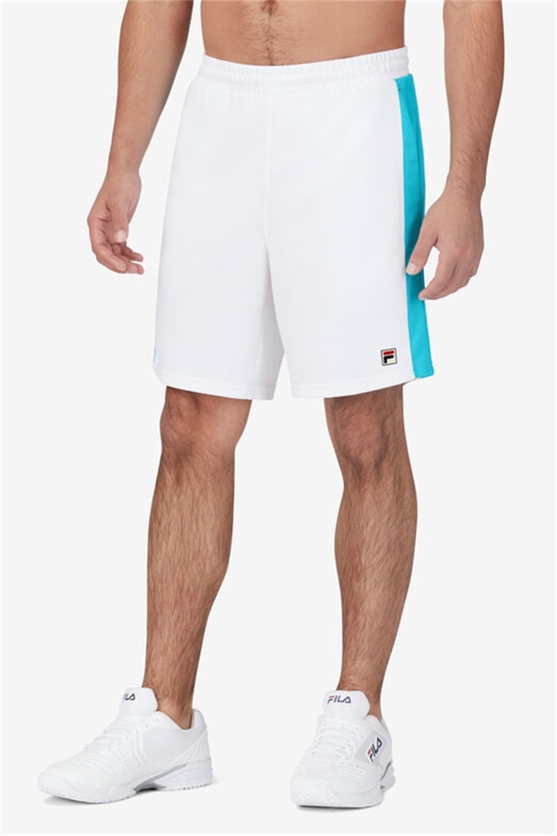White / Blue Men's Fila Groundbreaker Knit Shorts | Saudi Arabia-039281