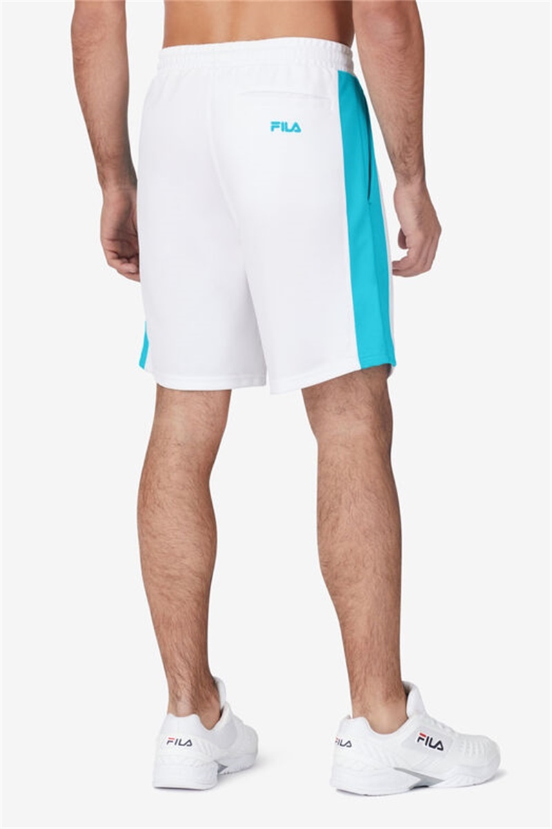 White / Blue Men's Fila Groundbreaker Knit Shorts | Saudi Arabia-039281