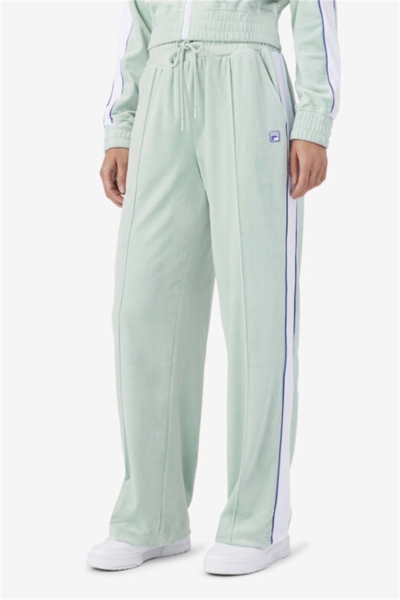 White / Blue Men's Fila Valery Velour Pants | Saudi Arabia-421759