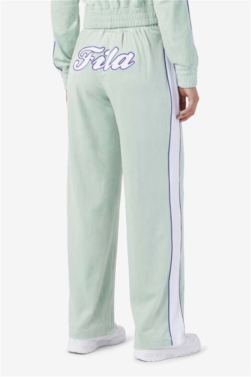 White / Blue Men's Fila Valery Velour Pants | Saudi Arabia-421759