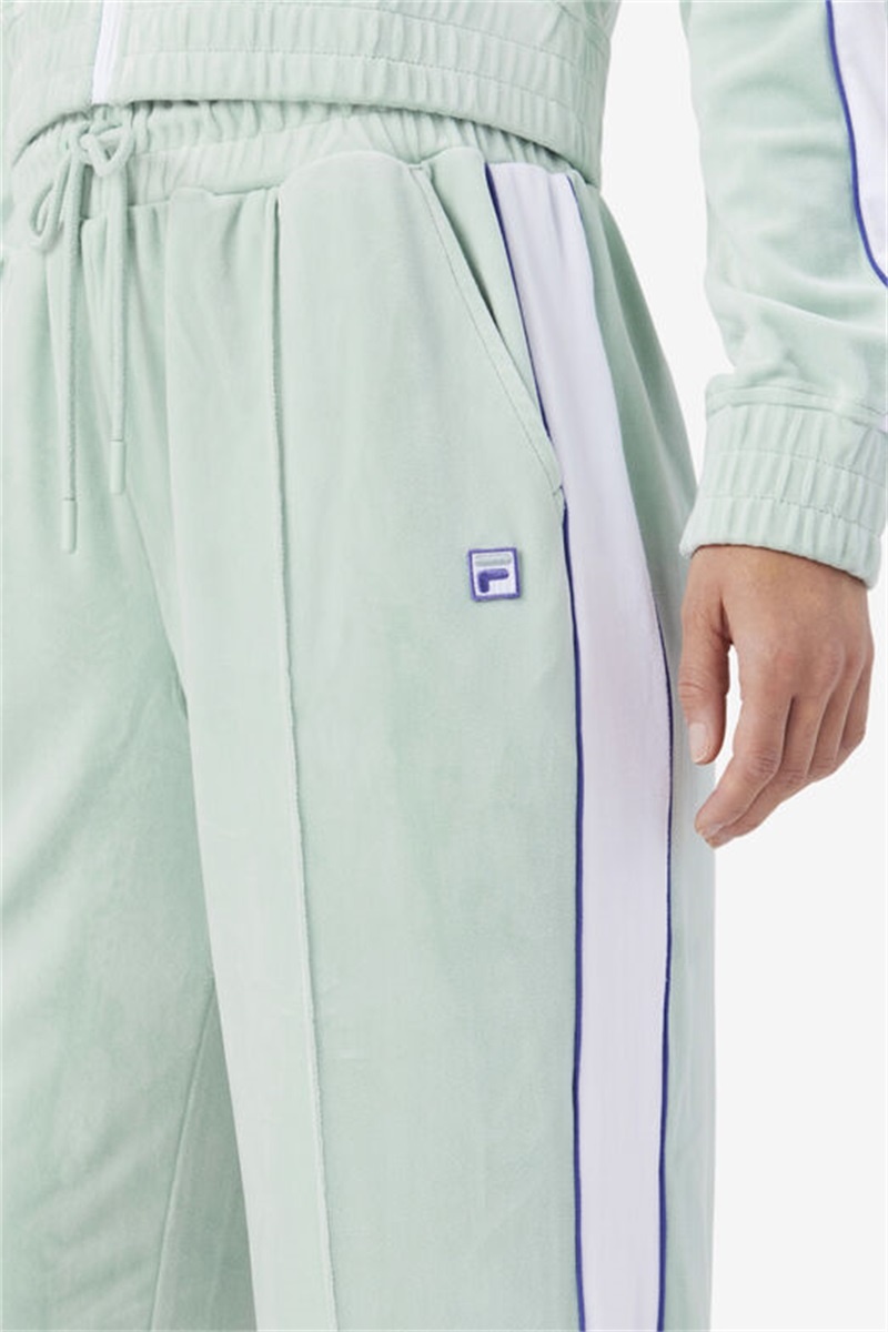 White / Blue Men's Fila Valery Velour Pants | Saudi Arabia-421759