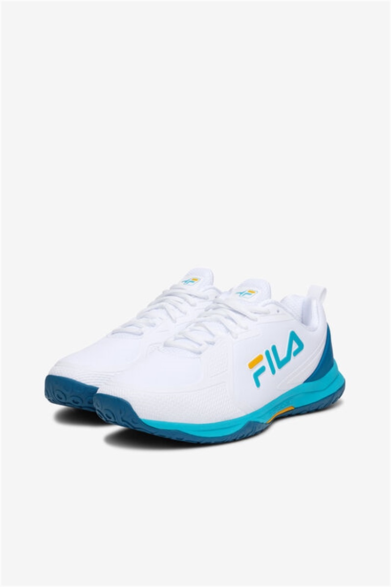 White / Blue / Gold Women's Fila Volley Burst Pickleball Shoes | Saudi Arabia-405623