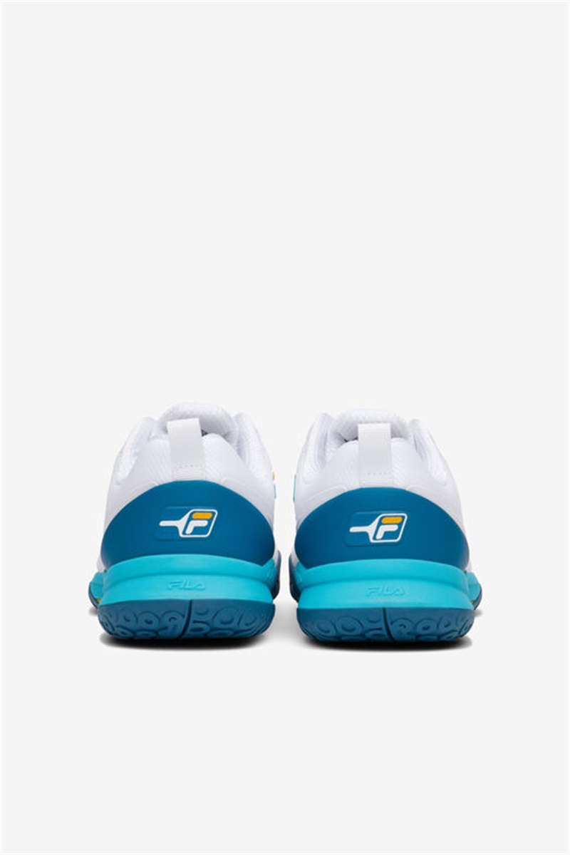 White / Blue / Gold Women's Fila Volley Burst Pickleball Shoes | Saudi Arabia-405623