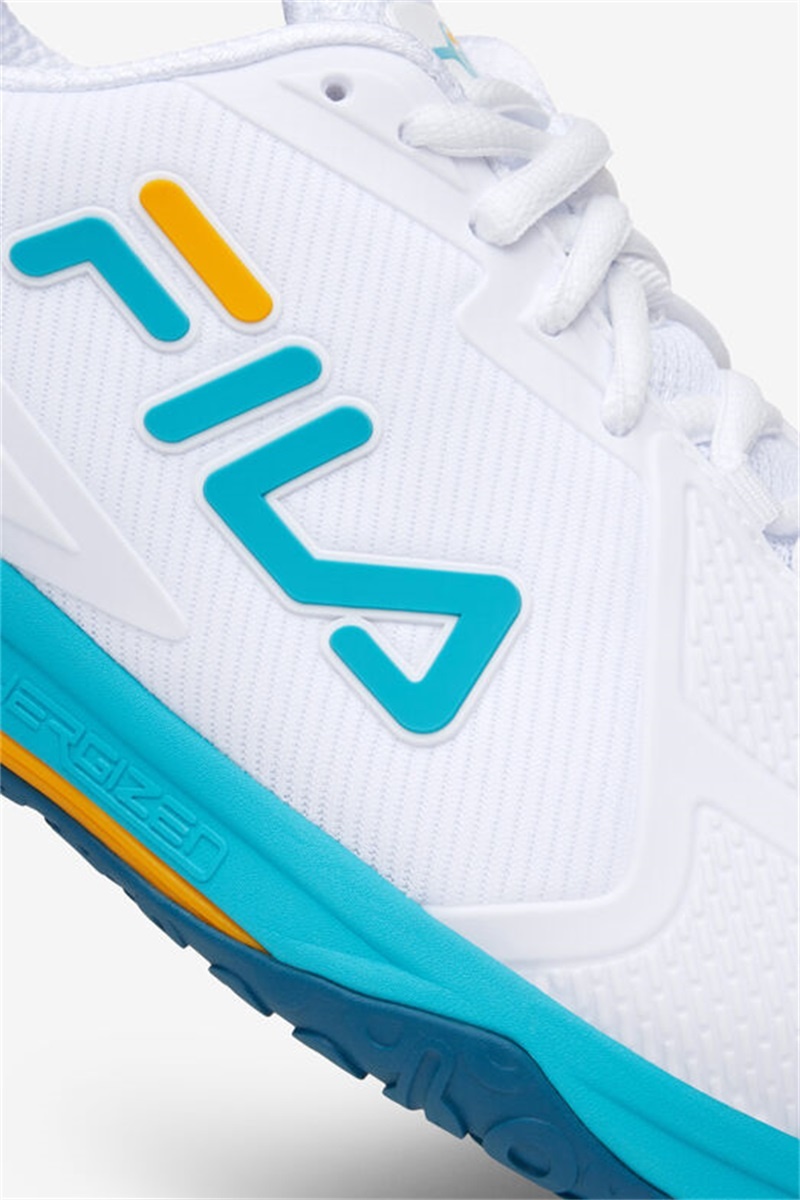 White / Blue / Gold Women's Fila Volley Burst Pickleball Shoes | Saudi Arabia-405623