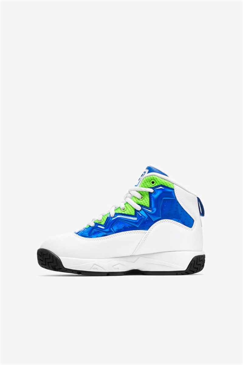 White / Blue / Green Kids' Fila Mb Night Walk Shoes | Saudi Arabia-450961