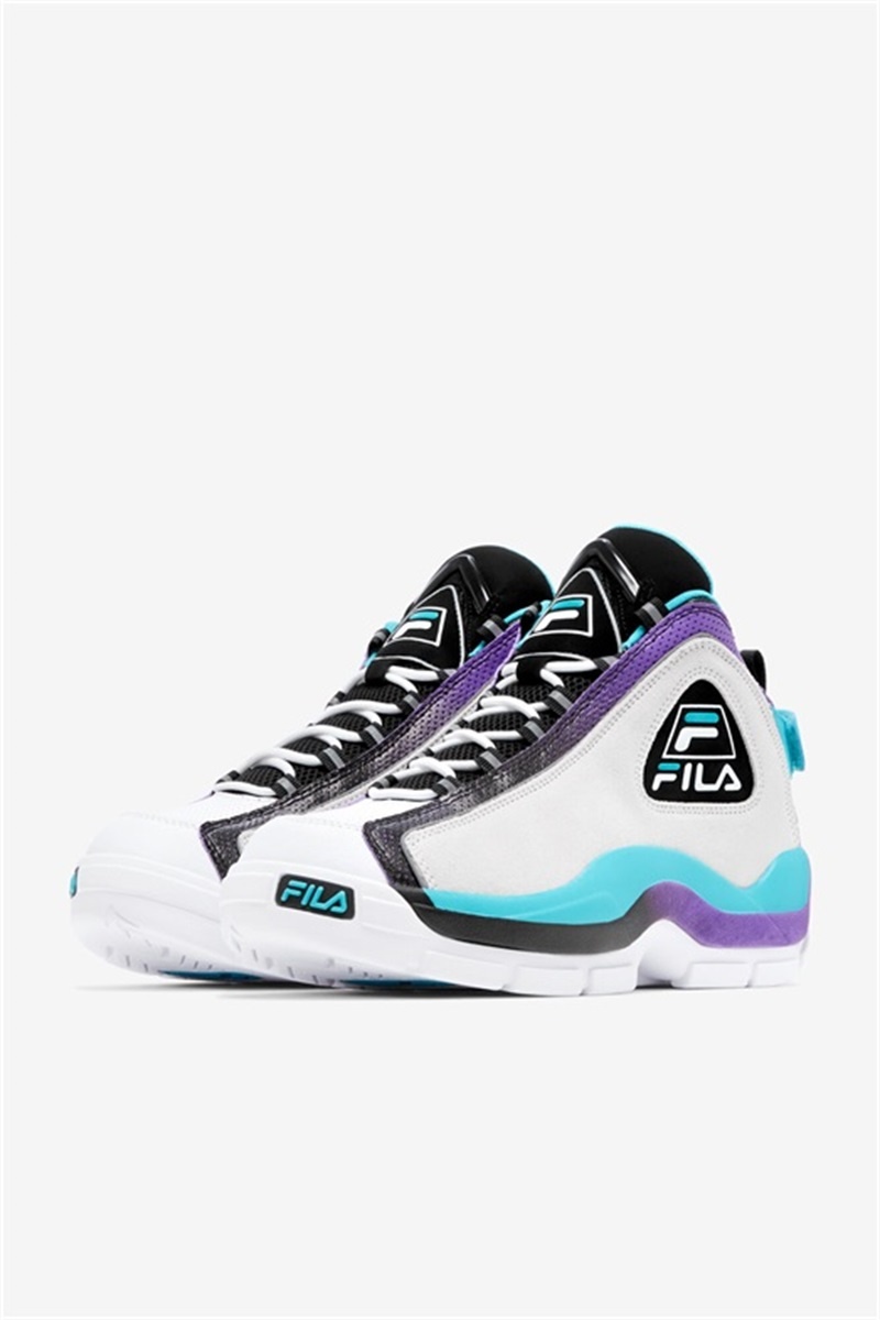 White / Blue / Purple Men's Fila Grant Hill 2 Shoes | Saudi Arabia-685109