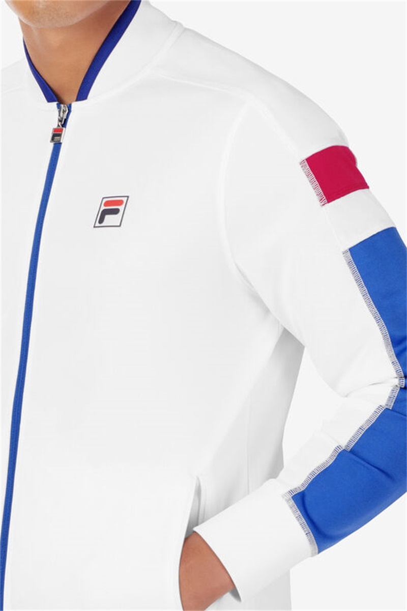 White / Blue / Red Men's Fila La Finale Track Jackets | Saudi Arabia-530671
