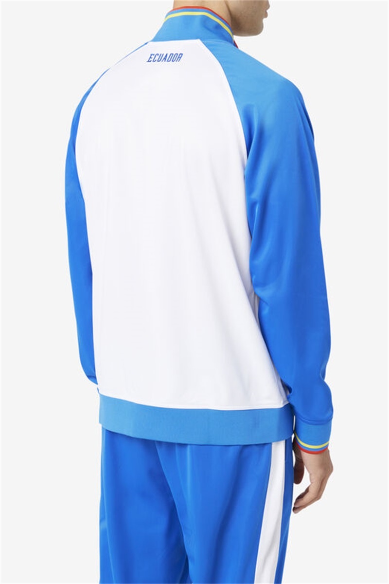 White / Blue / Red / Yellow Men's Fila Ecuador Track Jackets | Saudi Arabia-794358