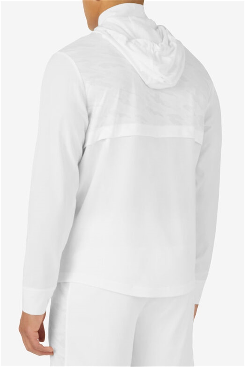 White / Camo Men's Fila Whiteline Track Jackets | Saudi Arabia-520736