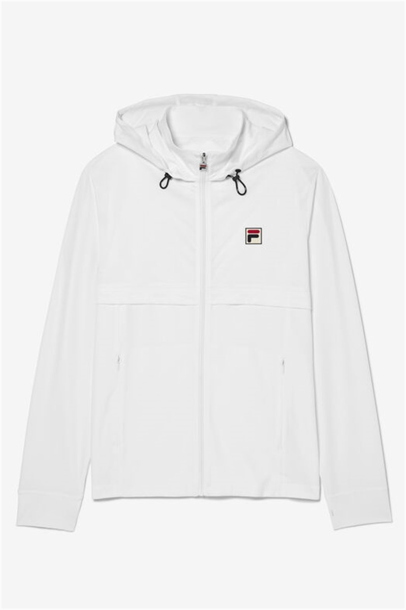 White / Camo Men\'s Fila Whiteline Track Jackets | Saudi Arabia-520736