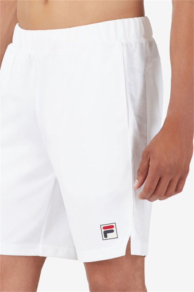 White / Camo Men's Fila Whiteline Woven Shorts | Saudi Arabia-687214