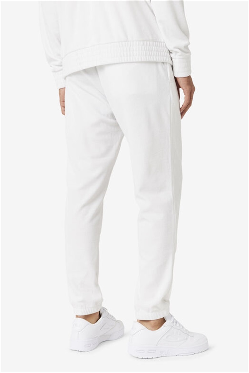 White / Green / Red Men's Fila Mansur Velour Pants | Saudi Arabia-352971
