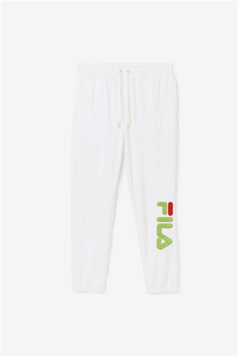 White / Green / Red Men\'s Fila Mansur Velour Pants | Saudi Arabia-352971