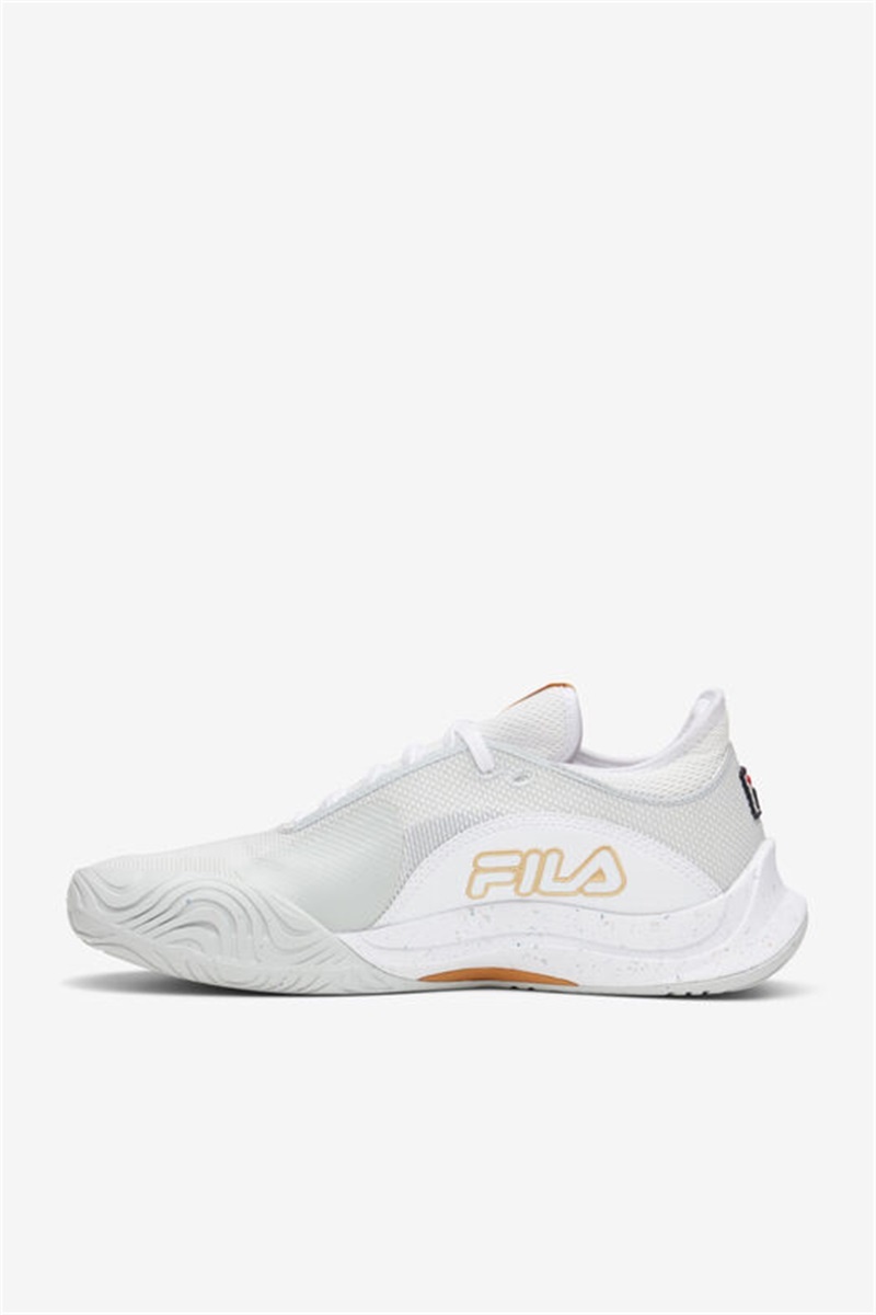 White / Grey / Brown Men's Fila Mondo Forza Tennis Shoes | Saudi Arabia-243096