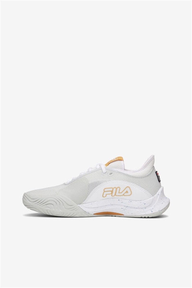 White / Grey / Brown Women's Fila Mondo Forza Tennis Shoes | Saudi Arabia-260753