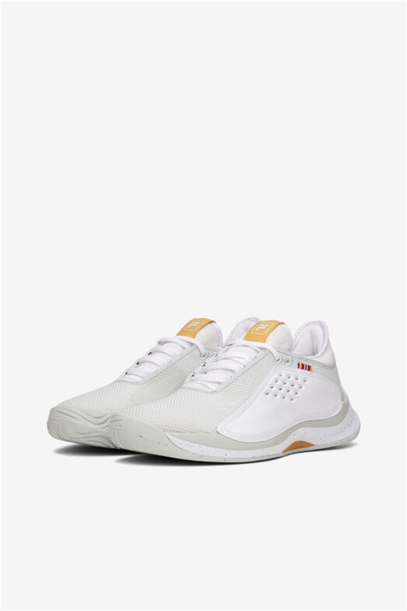 White / Grey / Brown Women's Fila Mondo Forza Tennis Shoes | Saudi Arabia-260753
