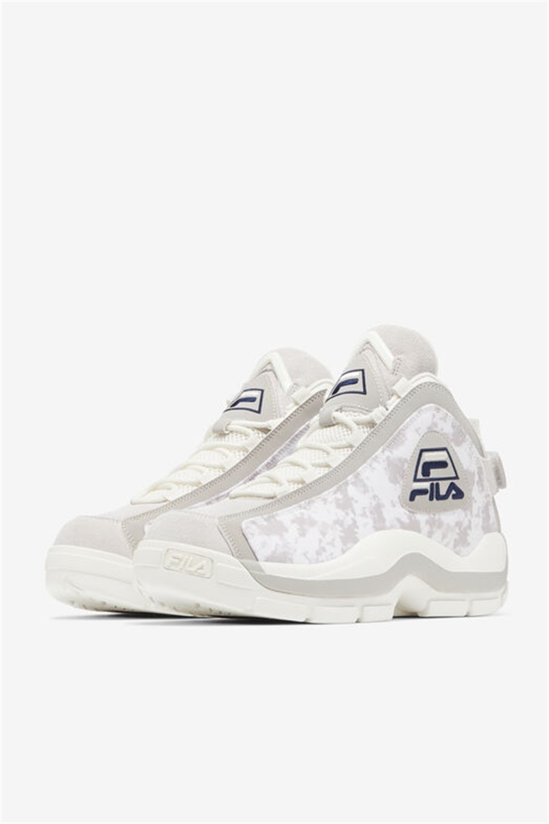 White / Grey / Navy Men's Fila Grant Hill 2 Sneakers | Saudi Arabia-354872