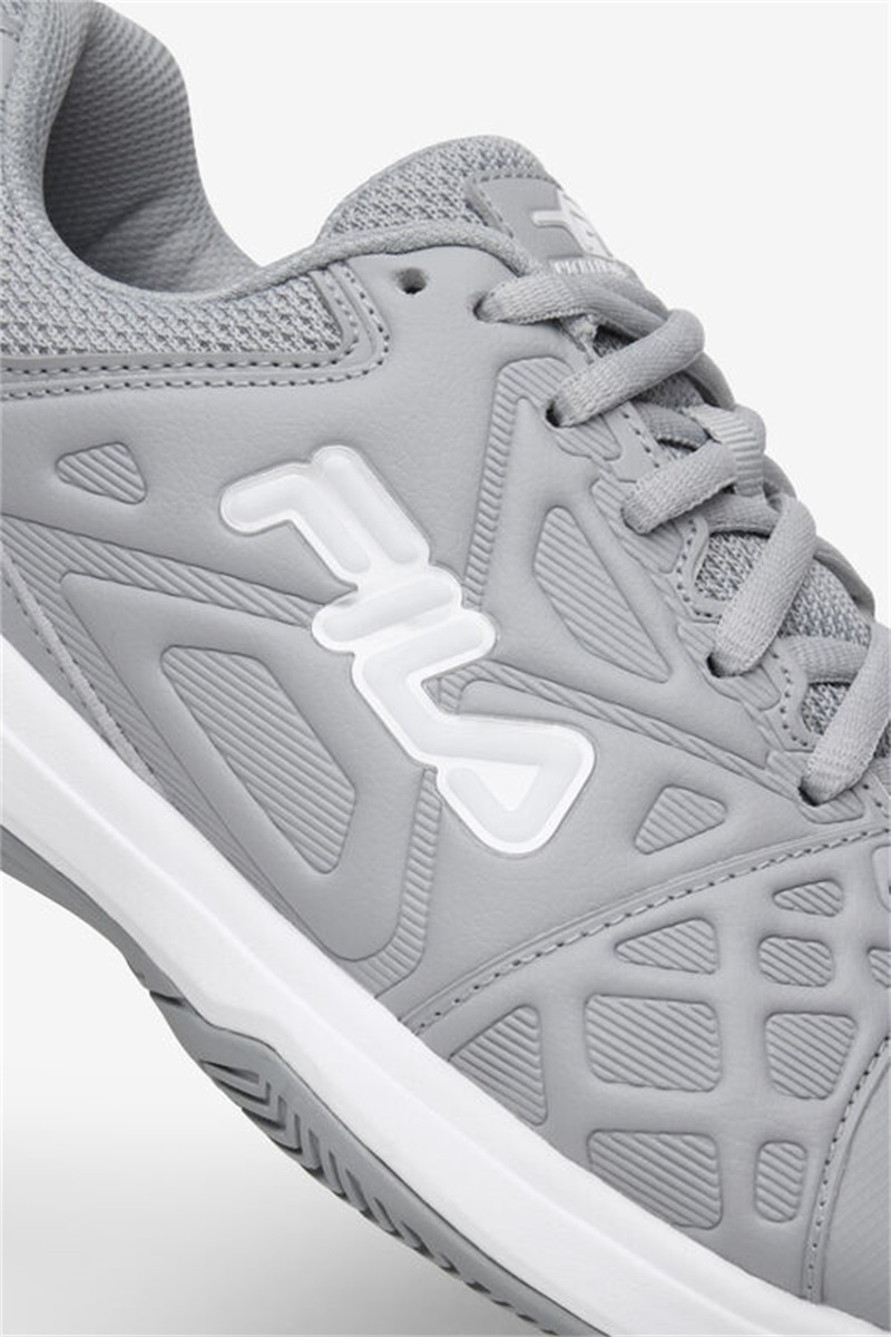 White / Metal Silver Women's Fila Double Bounce 3 Pickleball Shoes | Saudi Arabia-510739