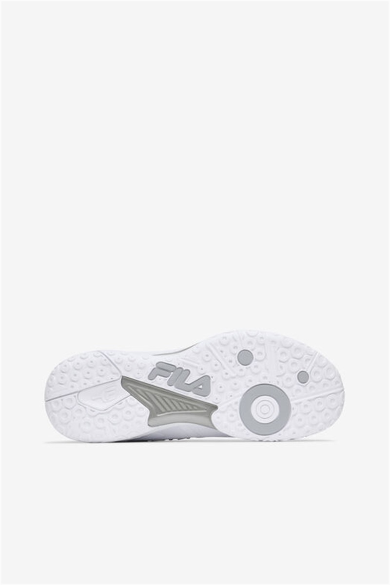 White / Metal Silver Women's Fila Volley Burst Pickleball Shoes | Saudi Arabia-841952