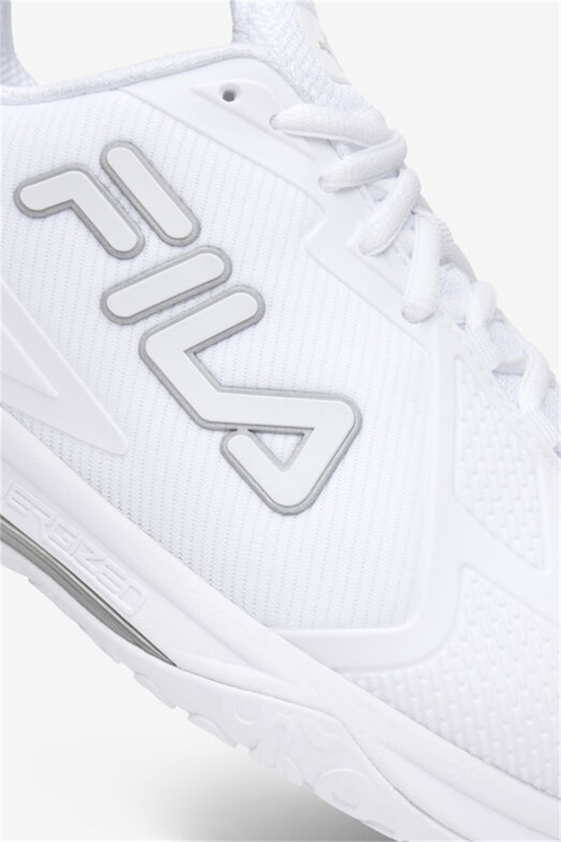 White / Metal Silver Women's Fila Volley Burst Pickleball Shoes | Saudi Arabia-841952
