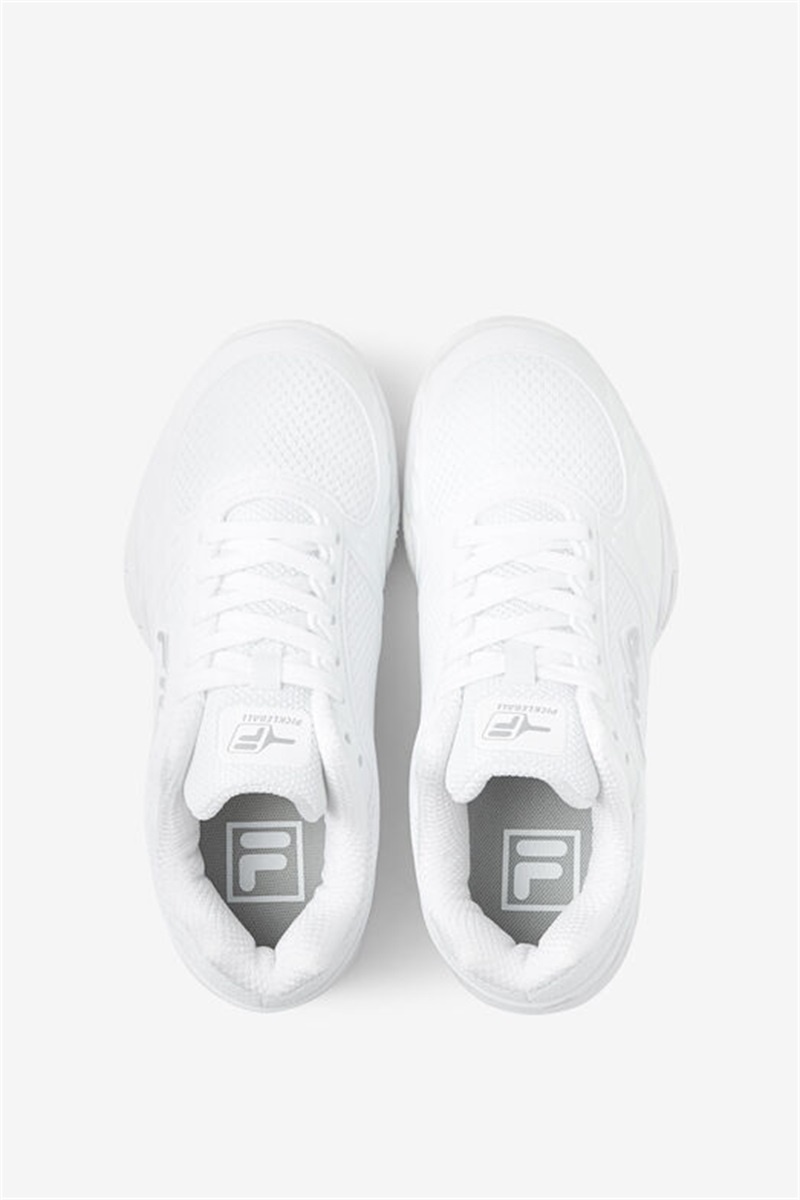 White / Metal Silver Women's Fila Volley Zone Pickleball Shoes | Saudi Arabia-731459