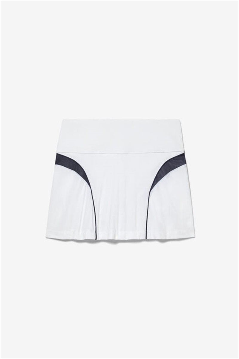 White / Navy Women\'s Fila Alley Flirty Skirts | Saudi Arabia-186403