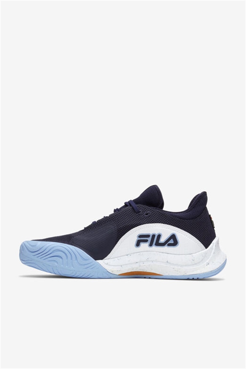 White / Navy / Blue Men's Fila Mondo Forza Tennis Shoes | Saudi Arabia-157643
