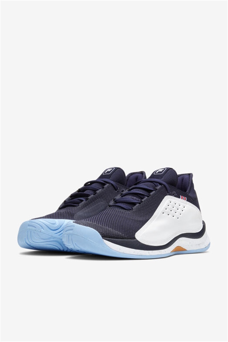 White / Navy / Blue Men's Fila Mondo Forza Tennis Shoes | Saudi Arabia-157643