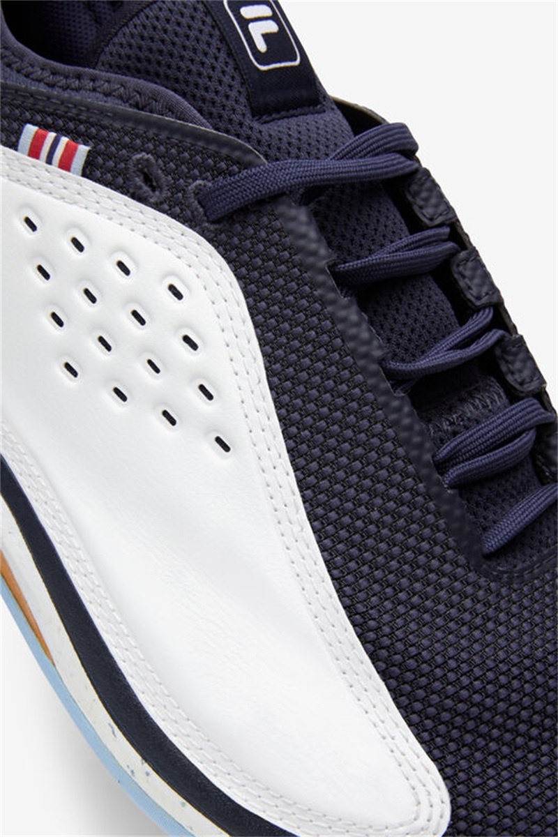 White / Navy / Blue Men's Fila Mondo Forza Tennis Shoes | Saudi Arabia-157643