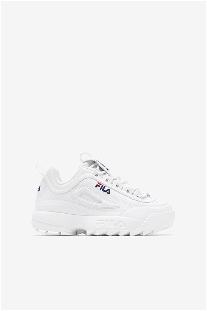 White / Navy / Red Kids\' Fila Disruptor 2 Shoes | Saudi Arabia-140598