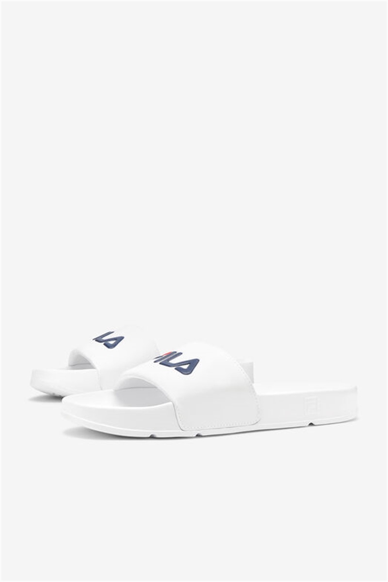 White / Navy / Red Men's Fila Drifter Slides | Saudi Arabia-725430
