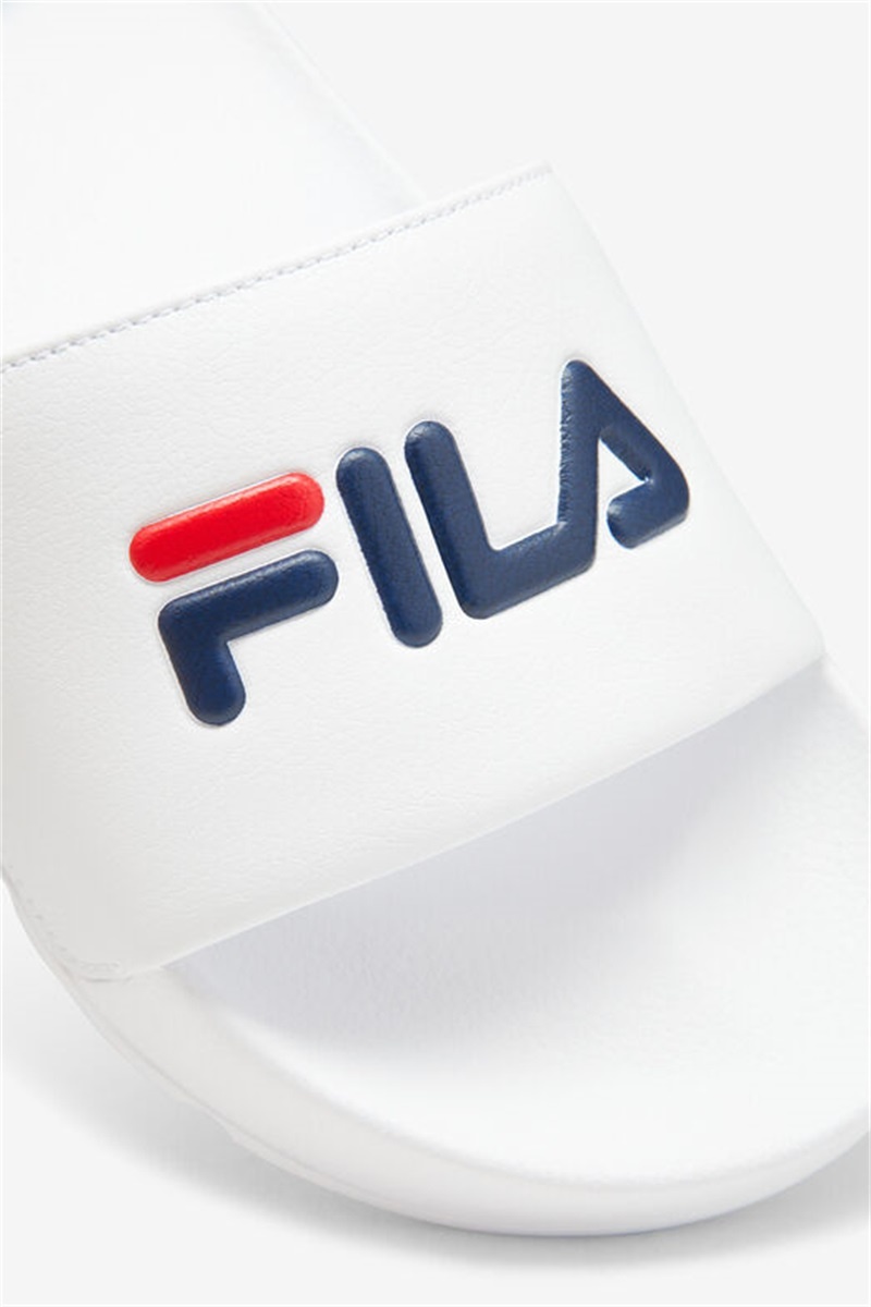 White / Navy / Red Men's Fila Drifter Slides | Saudi Arabia-725430